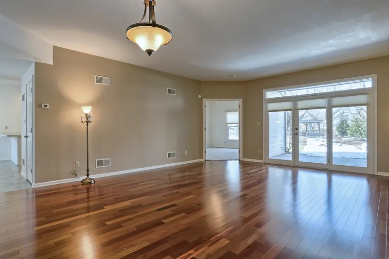 Great room with cherry floors